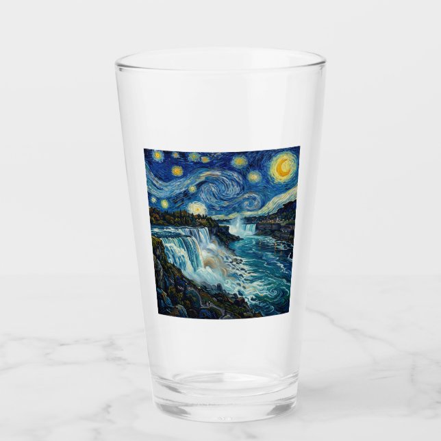 Sternennacht Niagara Fälle Glas (Vorderseite)