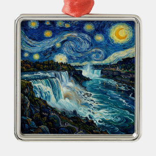 Sternennacht Niagara Fälle Ornament Aus Metall