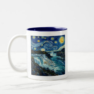 Sternennacht Niagara Fälle Zweifarbige Tasse