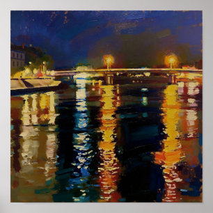 Sternennacht Rhone nach Van Gogh Poster
