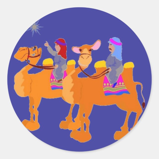 Sternennacht Runder Aufkleber (Vorderseite)