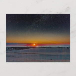 Sternennacht scheint über den Silver Lake Dunes, M Postkarte