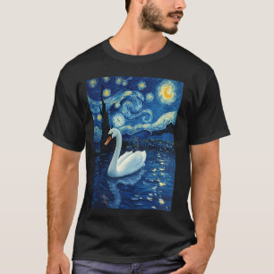 Sternennacht-Schwan Eleganter Segelflug Tier von V T-Shirt