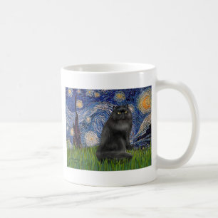 Sternennacht - schwarze Perserkatze Kaffeetasse