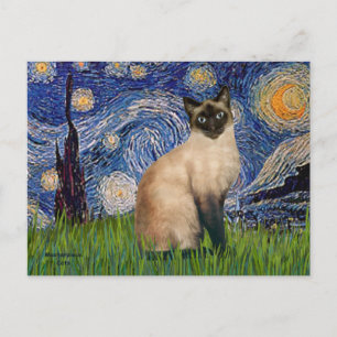 Sternennacht - Seal Point Siamese Katze Postkarte