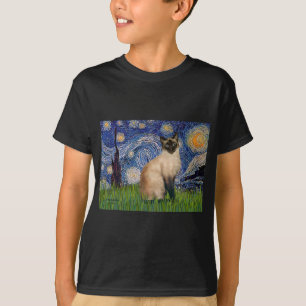 Sternennacht - Seal Point Siamese Katze T-Shirt