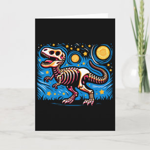 Sternennacht Skelett Dinosaurier T Rex Jungen Kind Karte