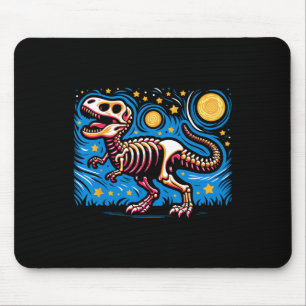 Sternennacht Skelett Dinosaurier T Rex Jungen Kind Mousepad