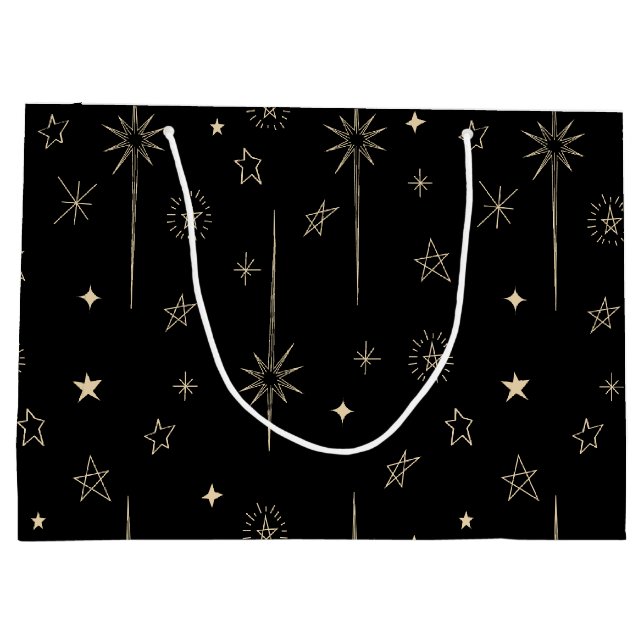 Sternennacht Stern Himmelskörper Große Geschenktüte (Rückseite)