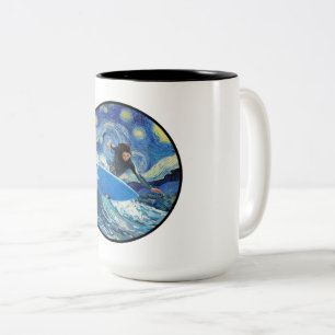 Sternennacht-Surfer Zweifarbige Tasse