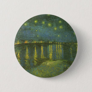 Sternennacht über der Rhone von Vincent van Gogh Button