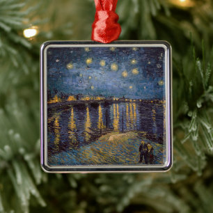 Sternennacht über der Rhone von Vincent Van Gogh Ornament Aus Metall