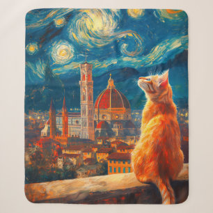 Sternennacht über Florenz Ginger Cat Art Sherpadecke