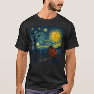 Sternennacht Van Gogh Marienkäfer T-Shirt