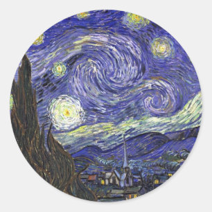 Sternennacht, Vincent Van Gogh. Runder Aufkleber