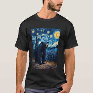 Sternennacht von Van Gogh Amerikanischer Schwarzbä T-Shirt