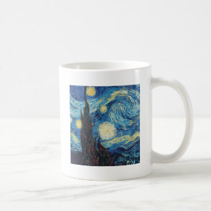 Sternennacht von Van Gogh Vintage-Ölgemälde mit Im Kaffeetasse