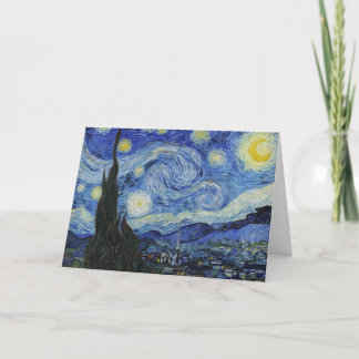 Sternennacht von Van Gogh Wirbelnder Himmel Blau K Karte
