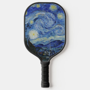 Sternennacht von Van Gogh Wirbelnder Himmel Blau K Pickleball Schläger