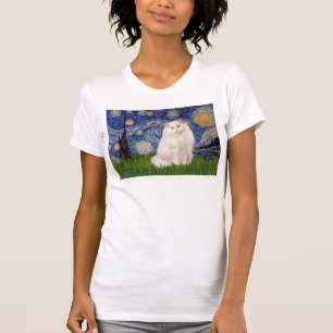 Sternennacht - Weiße Perserkatze T-Shirt