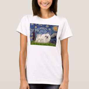 Sternennacht - Weißer Pekingese 4 T-Shirt