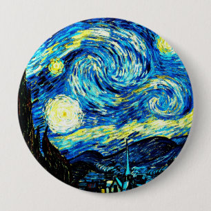 Sternennacht, weltberühmtes Gemälde von Van Gogh, Button