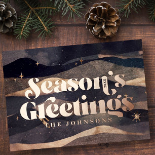 Sternennacht Winterhimmel Moderne Elegante Chic Folien Feiertagskarte