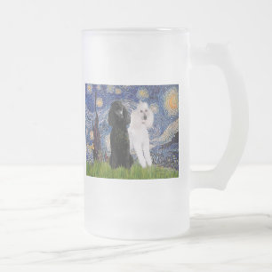 Sternennacht - Zwei Standardpudel Mattglas Bierglas