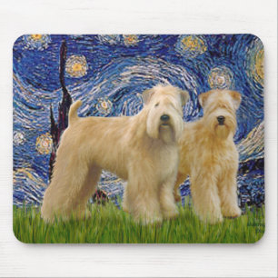 Sternennacht - Zwei Wheaten Terriers (2.) Mousepad