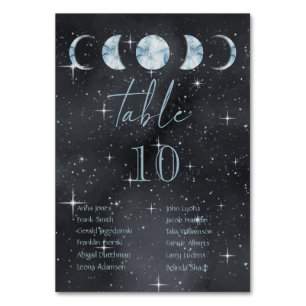 Sternennachtsmond-Phasen Celestial Wedding Tischnummer