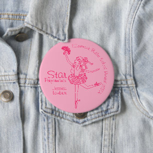 Sternenperformance-Ballerina rosa Umriss-Auszeichn Button
