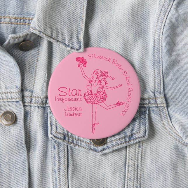 Sternenperformance-Ballerina rosa Umriss-Auszeichn Button (Beispiel)
