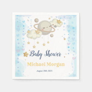 Sternenplanet Wolken Blau Baby Shower Serviette