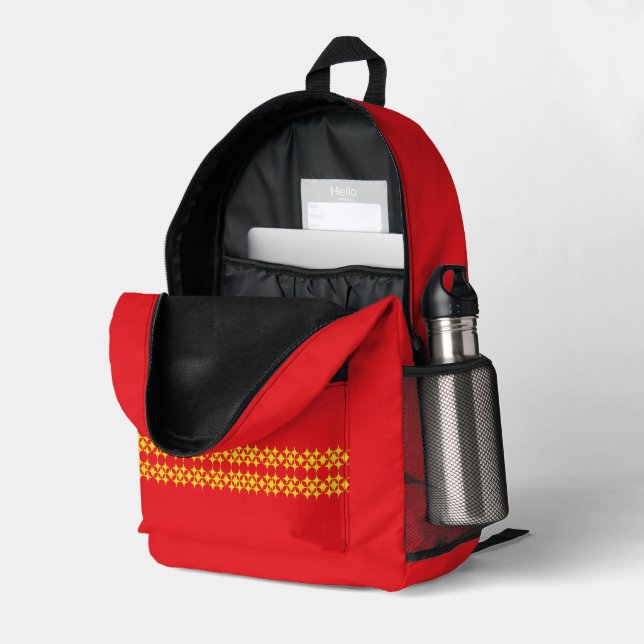 Sternenreihen Bedruckter Rucksack (Rückseitige Ecke links (Offen) )