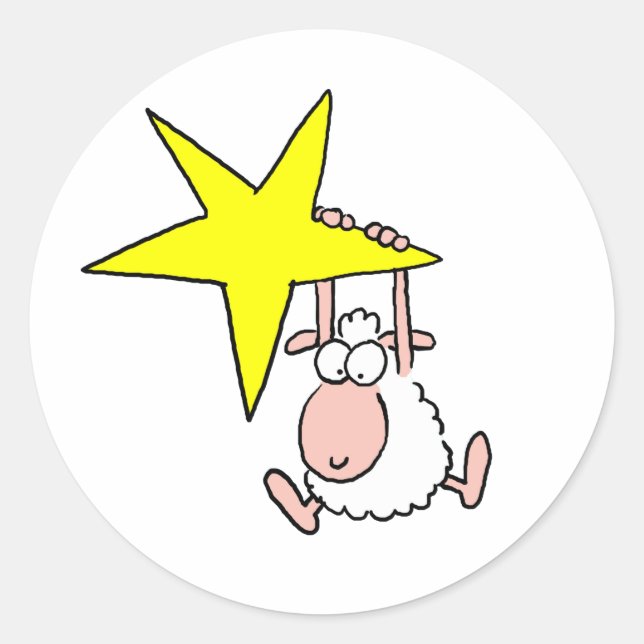 Sternenschaf Runder Aufkleber (Vorderseite)