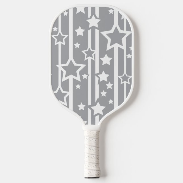 Sternenschauer Silber Grau Pickleball Schläger (Vorderseite)