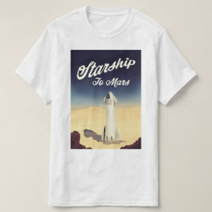 Sternenschiff zum Mars im Vintage-Stil Weltraumrei T-Shirt