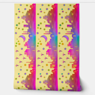 Sternenstadt am Morgen 8 Zoll Bilderrahmenbordüre Tapete