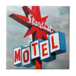 Sternenstaub-Motelschild Fliese