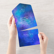 Sternenstaub-Nebel All-in-One-Hochzeitseinladung