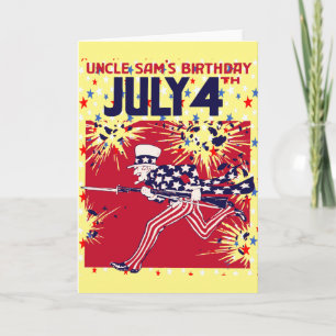 Sternenübersäter Onkel Sam Geburtstag 4. Juli Karte