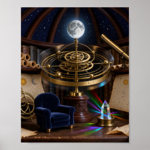 Sternenwarte Astrologe Observatorium Miniatur Buch Poster