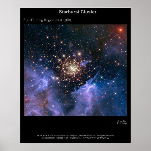 Sternexplosion Cluster NGC 3603 Poster (Vorne)