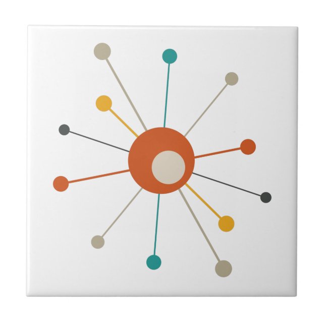 Sternexplosion der Atomzeit Mitte des Jahrhunderts Fliese (Vorderseite)