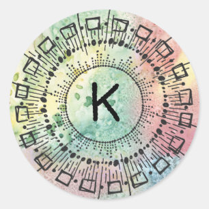 Sternexplosion der Wasserfarben-Handaufnahmen Runder Aufkleber