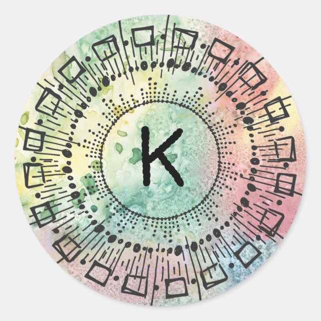 Sternexplosion der Wasserfarben-Handaufnahmen Runder Aufkleber (Vorderseite)