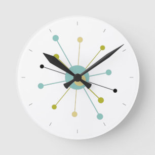 Sternexplosion des Atomalters mit Linien des Mitte Runde Wanduhr