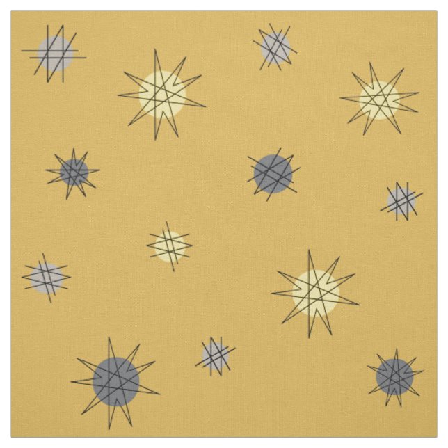 Sternexplosion des Atomzeitalters Ochre Gray Stoff (Muster)