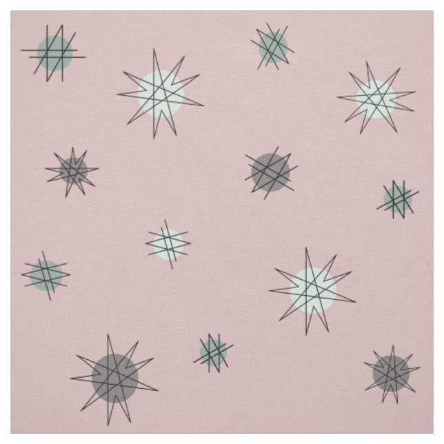 Sternexplosion des Atomzeitalters Rose Pink Stoff (Muster)
