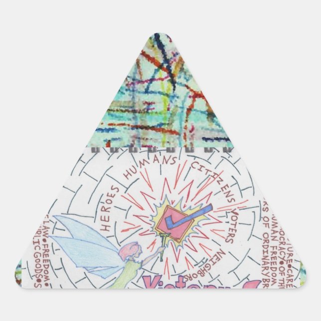 Sternexplosion für den Sieg von Frau/Frau 24 Wähle Dreieckiger Aufkleber (Vorderseite)